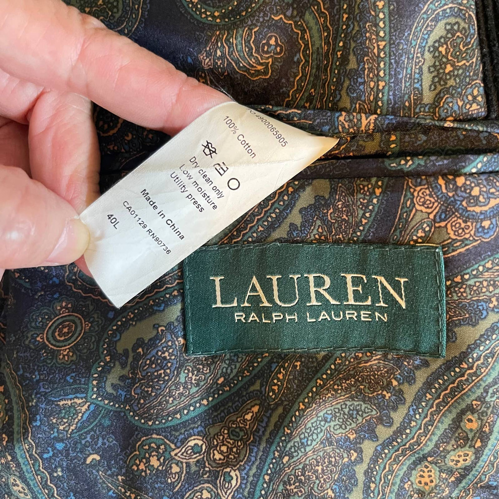 VTG Lauren Ralph Lauren Men's Corduroy Two Buttons Blazer Chocolate Brown 40L - Picture 4 of 11